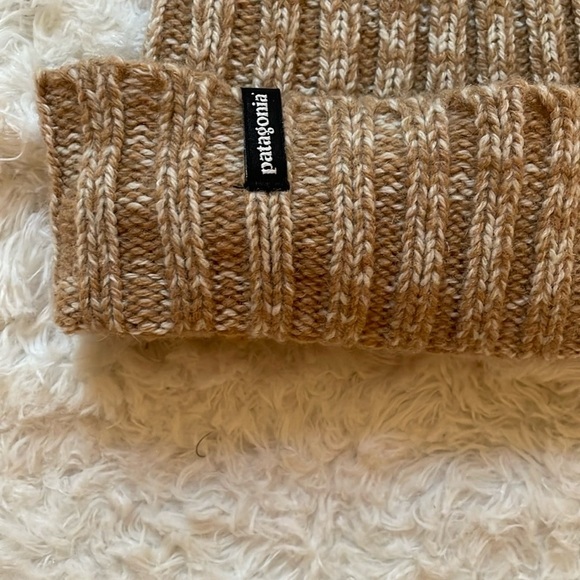 Patagonia Tan Knit Beanie with Pom - Picture 2 of 7